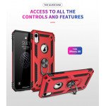 Wholesale iPhone Xr Tech Armor Ring Grip Case with Metal Plate (Red)